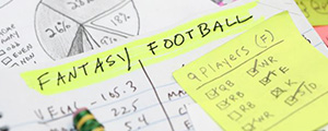 Notebook with football stats