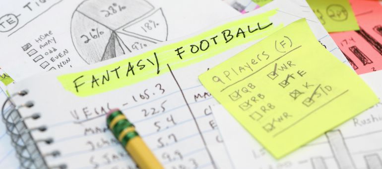 Notebook with football stats